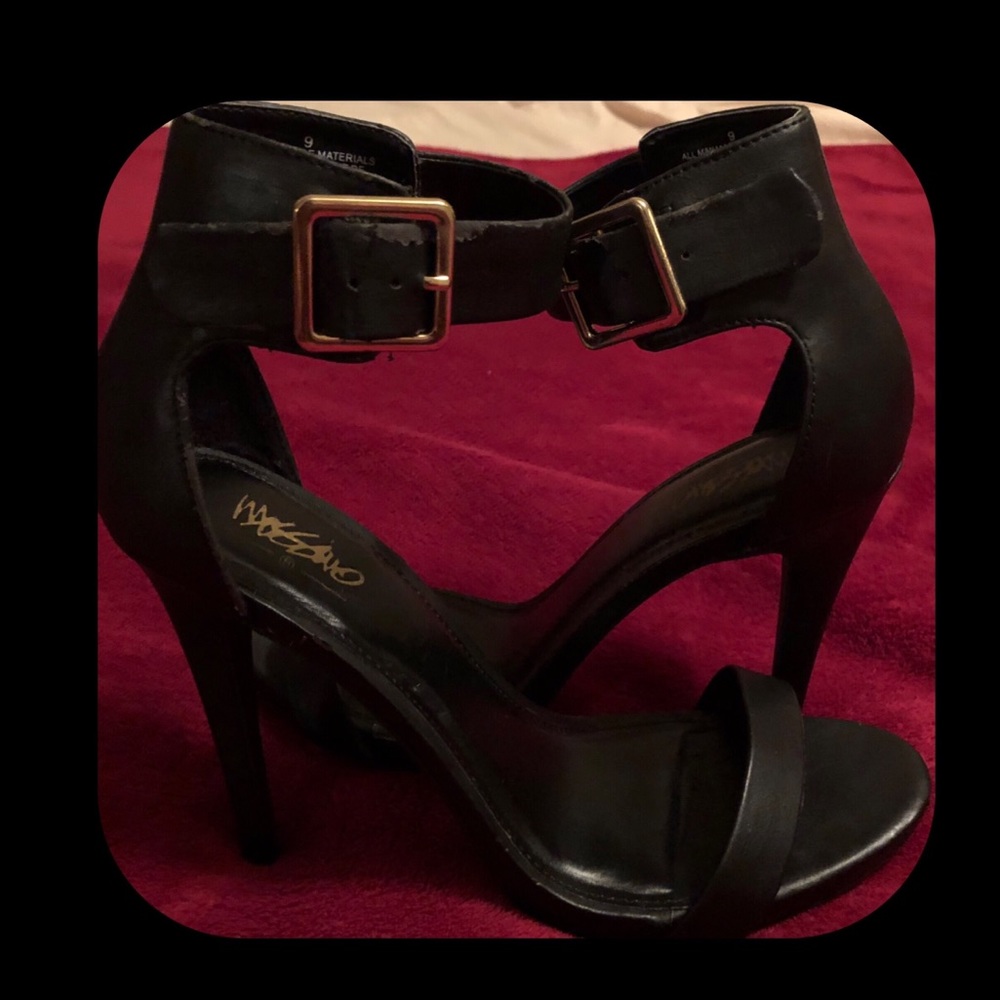 Mossimo Black Stiletto Sandal with Ankle Cuff